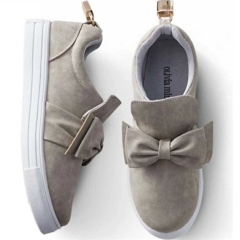 Olivia Miller Grey Bow Slip On